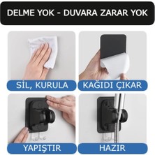 Shoplet 4'lü Duş Seti, Gri Filtreli Duş Başlığı, 150 cm Örgülü Hortum, Yapışkanlı Askı Aparatı ve 3 Yedek Filtre, Gri