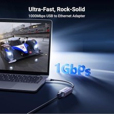 Shoplet USB - Ethernet Adaptörü, Tak ve Çalıştır Ethernet Adaptörü, Alüminyum Kabuk, 1gbps Gigabit - USB 3.0 Ağ Dongle, Switch, Laptop, Macbook, Windows, Macos, Linux ile Uyumlu