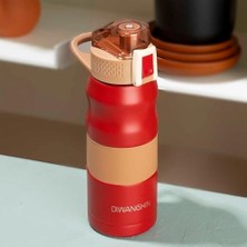 Shoplet Er 1393-3 Paslanmaz Çelik Sızdırmaz Çift Katmanlı Yalıtımlı Çay Kahve Termosu Kırmızı 350 ml