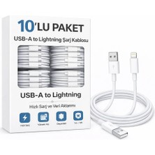Repart 10'lu Paket Şarj Kablosu Çift Taraflı Usb-A To Lightning (1 Metre)