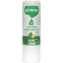 Shoplet SIVENO%100 Doğal Dudak Koruyucu Nane & Limon Bitkisel Lipbalm Krem Nemlendirici Parlatıcı Onarıcı 6 G
