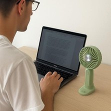 Güncelçarşı Masa Üstü Standlı Şarjlı 3 Ayarlı Fan Hızı Modlu Çanta Tipi El Fanı, Mini Vantilatör, Küçük Serinletici Fan