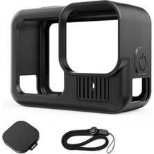 Shoplet Gopro 13 Uyumlu Silikon Koruma Kılıfı Bileklikli Soft Case Black Siyah