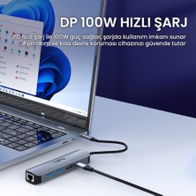 Veggieg 4K/30Hz HDMI 100MBPS Ethernet Usb2.0 Usb3.0 Type-C Çoklayici Hub