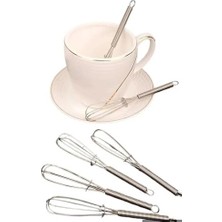 Shoplet 6'lı Çırpıcı Şeklinde Çay Kaşığı Seti, Paslanmaz Çelik, Metalik, 12 Cm, Bulaşık Makinesinde Yıkanamaz