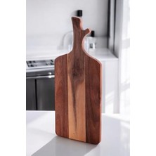 Shoplet Doğal Akasya Ahşap Kesme Tahtası Saplı, Et, Peynir, Ekmek, Sebze ve Meyve Servis Tepsisi Için Ahşap Mutfak Doğrama Tahtası (46 * 18.5 * 1.5cm)
