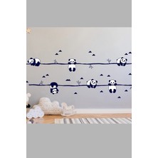 Kanvassepetinet Daldaki Sevimli Pandalar Duvar Sticker Seti