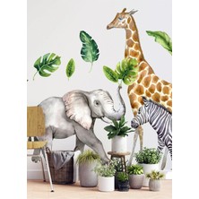 Kanvassepetinet Tropikal Safari Duvar Sticker Seti
