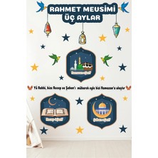 Kanvassepetinet Üç Aylar Rahmet Mevsimi Recep Şaban Ramazan Cam Kapı Duvar Sticker Ramazan Süsü Yapışkanlı