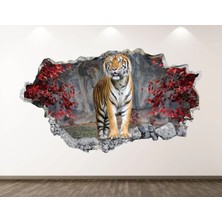 Kanvassepetinet Ormanların Kralı Kaplan Full Hd Baskı 3D Modern Duvar Sticker