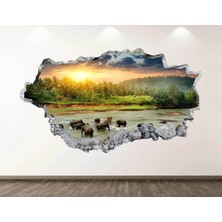 Kanvassepetinet Şehir ve Doğa Manzaraları Full Hd Baskı 3D Modern Duvar Sticker