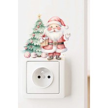 Kanvassepetinet Priz Yılbaşı Noel Baba Yılbaşı Ağacı Dekoratif Priz Süsleme Sticker