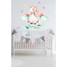 Kanvassepetinet Yıldızlı Unicorn Duvar Sticker Seti