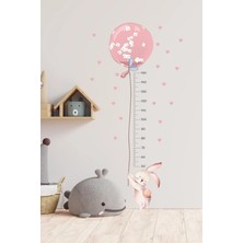 Kanvassepetinet Balonlu Tavşan Boy Ölçer Duvar Sticker Seti