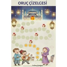 Kanvassepetinet Ödüllü Oruç Takip Çizelgesi - Çocuklara Özel Ramazan Motivasyon Panosu + Yıldız Etiketli