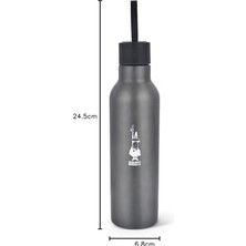 Shoplet - Termal Şişe - 500ML - Koyu Gri Renk - Paslanmaz Çelik - Çift Katmanlı - 12 Saat Sıcak 24 Saat Soğuk Tutar - Hava Geçirmez Vidalı Kapak Özelliği - Özel Silikon Conta Sayesinde Sızdırmaz Şişe