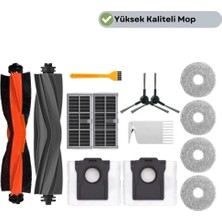 robotyedek Dreame  L10S Pro Ultra Heat (RLL82CE) Uyumlu Ana Fırça Hepa Filtre Mop Toz Torbası Seti-14 Parça