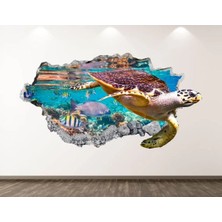 Kanvassepetinet Vahşi Su Kablumbağası Full Hd Baskı 3D Sticker Kaplama