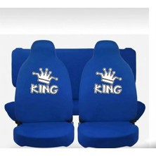 Zafaks Mavi King Otomobil Servis Kılıfı Likralı Esnek Tüm Araç Modellerine Uyumlu