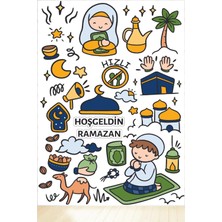 Kanvassepetinet Kendinden Yapışkanlı Özel Kesimli Ramazan Sticker Cam Duvar Sticker Ramazan Süsleri