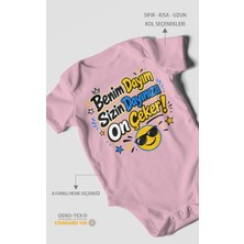 Morivo Kids Benim Dayım Sizin Dayınıza On Çeker Kısa Kollu Bebek Body %100 Pamuk