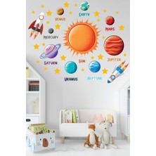 Kanvassepetinet Güneş Sistemi ve Gezegenler Temalı Çocuk Odası Duvar Sticker