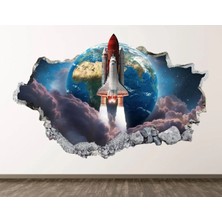 Kanvassepetinet Uzay Araçları Full Hd Baskı 3D Modern Duvar Sticker