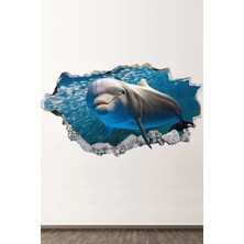 Kanvassepetinet Yunus Balığı 3D Full Hd Modern Duvar Sticker Seti