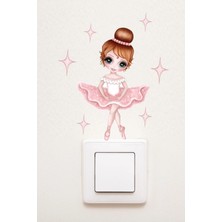Kanvassepetinet Priz  Parıltılı Balerin Dekoratif Priz Sticker