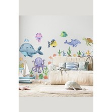 Kanvassepetinet Sm Bebek Deniz Canlıları Duvar Sticker Seti