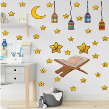 Kanvassepetinet Ramazan Temalı Sticker Ramazan Ayı Cam Duvar Süsleri Dini Sticker Islam Ramazan Figürleri
