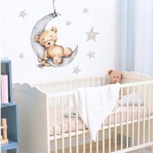 Kanvassepetinet Sevimli Uykucu Ayıcık Duvar Sticker Seti