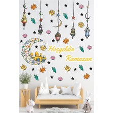 Kanvassepetinet Hoşgeldin Ramazan Çocuk Odası Duvar Sticker Seti - Kandil, Ay ve Yıldız Çıkartmaları Ramazan Sticker