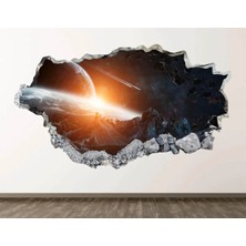 Kanvassepetinet Gezegenler Full Hd Baskı 3D Modern Duvar Sticker