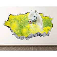 Kanvassepetinet Muhteşem Beyaz Atlar Full Hd Baskı 3D Modern Duvar Sticker