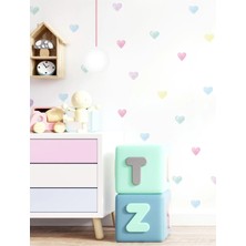 Kanvassepetinet Pastel Suluboya Kalpler Duvar Sticker Set Renkli