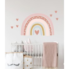 Kanvassepetinet Soft Renk Kalpli Gökkuşağı Duvar Sticker Seti