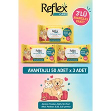 Reflex Care Evcil Hayvanlar Için Çok Amaçlı Hijyenik Temizleme Havlusu 50Lİ Nergis Çiçeği Kokulu 3 Lü Avantaj Paket