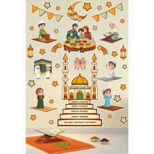 Kanvassepetinet Ramazan Temalı Eğitici Duvar Sticker Seti - Hoşgeldin Ramazan Çocuk Odası Süslemesi