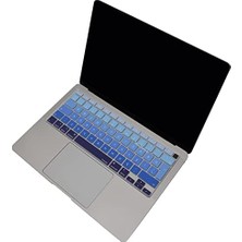 Türkçe Q Klavye Koruyucu MacBook Air A1932 A2179 A2337 M1 Uyumlu | Uk Iso Ters L Enter | Ultra Ince Silikon Keyboard Cover Lacivert Mavi