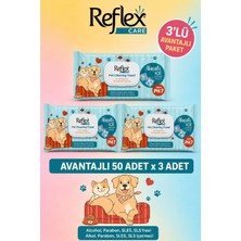 Reflex Care Evcil Hayvanlar Için Çok Amaçlı Hijyenik Temizleme Havlusu 50Lİ Alaçatı Ice Kokulu 3 Lü Avantaj Paket