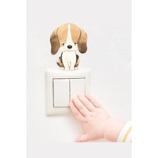 Kanvassepetinet Star Works Sevimli Beagle Köpek Dekoratif Priz Sticker