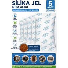 Dünya Magnet 5 Adet 100 gr Silikajel Nem Alıcı Rutubet Önleyici Küf Giderici Silika Jel Desiccant