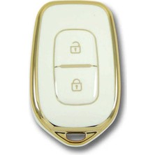 SARIALARM Renault Symbol 12-18 Dacia Sandero 2 Buton Beyaz Oto Anahtar Kumanda Kabı Kılıfı