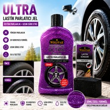 Sns Ticaret Simli Lastik Parlatıcı Jel 500 ml + Lastik Süngeri Hediyeli | Ultra Parlaklık ve Uzun Süreli Koruma