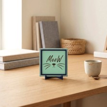 Miawiki Meow Temalı Masaüstü Dekoratif Obje, Modern Yaşam Alanlarına Neşeli ve Estetik Atmosfer Katan Tasarım 10X10 cm