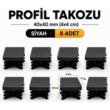Badem10 (40X40 Mm) 8 Adet Kademeli Iç Kelebek Profil Takozu Kare Masa Sandalye Sehpa Ayak Tapası Tıpa Papuç