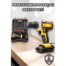 Toptan Bulurum Metal Dişli 24W Akülü Matkap Çift Bataryalı ve LED Çalışma Işığı ile Tam Set