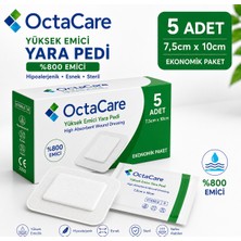 Octacare Yüksek Emici Yara Pedi (%800 Emici) Hipoalerjenik 7,5CM×10CM (5 Adet)