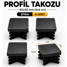 Badem10 (40X40 Mm) 4 Adet Kademeli Iç Kelebek Profil Takozu Kare Masa Sandalye Sehpa Ayak Tapası Tıpa Papuç